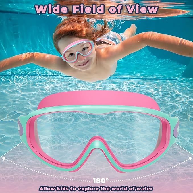Keary 2 Pack Kids Swim Goggles for 3-15 UV Protection Anti-Fog Pool Water Swimming Goggles For Boys Girls Youth Toddler