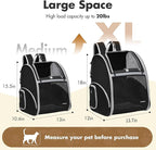 Pet Backpack Carrier, Large Cat Carrier Backpack Up to 20 Lbs with Breathable Mesh, for Medium Large Cats or Small Dogs, Travel Hiking Camping Backpack (Black-XL)