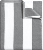 Bornbay Large Beach Towel Oversized - 40"X70" Big Mens Beach Towesl, Extra Large Thick Gray Beach Towels, XL Wide Fluffy Swimming Towel Oversize, Giant Stripe Cotton Pool Towel for Adults