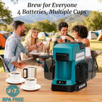 Cordless Coffee Maker for Makita 18V Battery, 3 Brewing Options Drip Coffee Maker with Coffee Grinder, Portable Single Serve Coffee Makers for Camping, Travel, and Jobsite. (Tool Only)