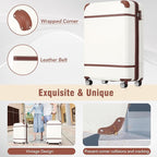 Luggage Sets, 2 Piece Carry on Luggage Set with Travel Bag, 2 Piece Expandable Spinner Hardshell Suitcase with TSA Lock, Back to School Suitcase, Women Men (White, 20/24 inch+Cosmetic Case)