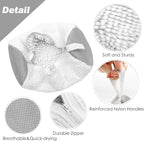 Shoe Washing Machine Bag,Laundry Shoe Bag for Washer and Dryer,Reusable Shoe Cleaning Bag for Sneakers,Tennis Shoes,With Self-locking Zipper, Microfiber Inside,Include Shoe Bag (Pro White - 2 Pack)