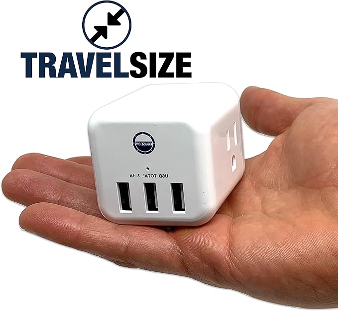 Cruise Approved Power Strip Non Surge Protector for Cruise Ship Multi Plug, 6 Outlets, 3 USB & 3 AC Outlet for Carnival, Celebrity, Princess, Norwegian & Major Lines in 2026 & 2027