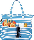 Trifabricy Beach Bags for Women Waterproof Sandproof Women Tote Bag, Large Beach Bag with Zipper for Gym Travel Vocation