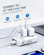 DOACE 220v to 110v Voltage Converter US to Europe: 350W 220 to 110 Voltage Converter for European Travel - International Power Adapter Plug Combo Step Down Transformer White