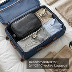 Elviros Toiletry Bag for Men, Large Travel Shaving Dopp Kit Water-resistant Bathroom Toiletries Organizer PU Leather Cosmetic Bags
