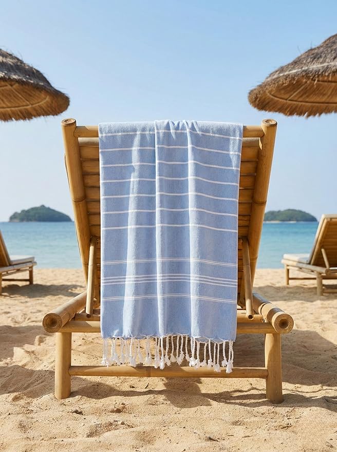 Cotton Turkish Beach Towel with Towels Oversized 36"x72" Pool Absorbent Extra Large Quick Dry Sand Travel Towel (Fresh Hues, 4 Pack)