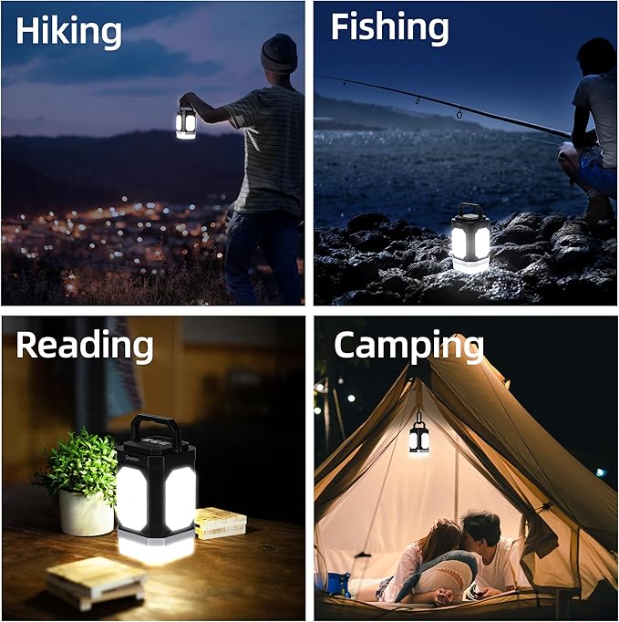 Sinvitron Camping Lantern Rechargeable–30,000mAh Portable Camping Lights, QC3.0 Fast Charging,1000 Lumens,350H Runtime,IPX5 Waterproof Emergency Light for Hurricanes,Power Outages,Camping