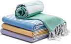 Cotton Turkish Beach Towel with Towels Oversized 36"x72" Pool Absorbent Extra Large Quick Dry Sand Travel Towel (Coastal, 4 Pack)