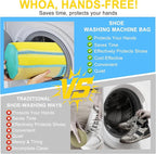 vorona Shoe Washing Machine Bag, 2PCS Reusable Shoe Bag for Washing Machine, 360° Deep Clean, Includes 4 Shoe Storage Dust Bags & 2 Drying Racks, XXL Laundry Shoe Bag for Sneakers Tennis Shoes, Yellow
