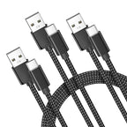 Basesailor for iPhone 17 16 Pro Max Charger Cord,USB to USB C Cable,Type C Charging Power Cord for Apple 17e 15 iPad 10 Air 4 5,Samsung Galaxy S26 S25 S24 S23,Black,3Pack 3.3/6.6/10FT(1/2/3M)