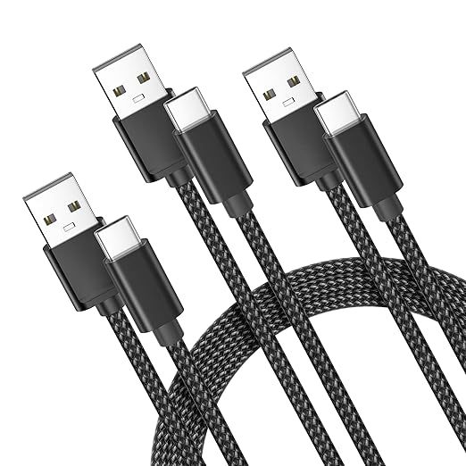 Basesailor for iPhone 17 16 Pro Max Charger Cord,USB to USB C Cable,Type C Charging Power Cord for Apple 17e 15 iPad 10 Air 4 5,Samsung Galaxy S26 S25 S24 S23,Black,3Pack 3.3/6.6/10FT(1/2/3M)