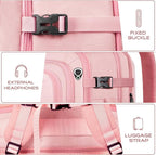Travel Backpack for Women, Expanable Carry on Backpack, TSA 17.3 inch Laptop Bag Flight Approved, Lightweight Waterproof Business Luggage Bag, Travel Gifts for Women, Pink