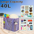 Fammart Mesh Beach Bag with Zipper, Large Beach Tote for Women, Toys Pool Swim Bag Travel Vacation Cruise Essentials