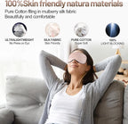 Silk Eye Sleep Mask - Adjustable Strap, Comfortable & Soft Satin Eye Mask, Blindfold Eyeshade for Men & Women for A Full Night's Sleep (Pink)