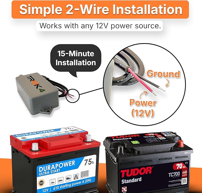 Trak-4 12v Hardwired GPS Tracker. Durable, Reliable Track Trailers, Equipment, Vehicles, Assets. Long Battery Life, Waterproof, Worldwide. Low-Cost Subscription Required.