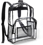 Amazon Basics Transparent Clear School Backpack, Water-Resistant PVC Plastic, Reinforced Shoulder Straps, 17 x 7 x 13 in