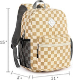 STEAMEDBUN Corduroy Kids Backpack for Girls Boys 3-8, Boys Girls Backpack for Elementary Kindergarten - Checkered
