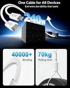 iPhone 17 16 15 Car Charger Fast Charging, 90W 4-Port USB C Fast Car Charger Cigarette Lighter Adapter with 240W 3FT USB-C Cable for iPhone 17/17 Pro/Air/17 Pro Max/16/16 Pro/ 15/15 Pro Max/Plus, iPad