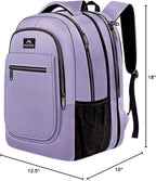 MATEIN Travel Backpack for Women, Expandable 15.6 inch Laptop Backpack, Large Anti Theft Business Computer Bag Water Resistant College Computer Bag Gift for Women Men, Purple