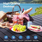 ALPHA CAMP Camping Table Outdoor Portable Adjustable Aluminum Table with Storage for Grill Travel Picnic Beach BBQ Backyards