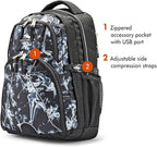 High Sierra Swerve Laptop Backpack, Black Steam/Black, One Size