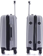 InUSA ROYAL Hardside Luggage with Ergonomic Handles | Spacious Travel Suitcase with Four Spinner Wheels and Studs | 20 Inch Hardside Carry-On Spinner Luggage | Silver