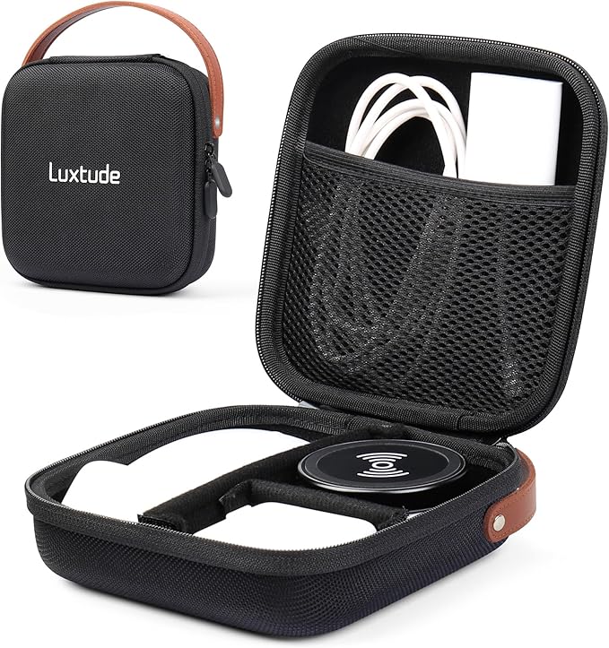 Luxtude Electronic Organizer Travel Case, Portable Tech Organizers, Hard Charger Organizer, Travel Cable Organizers, Tech Bag (Single-Layer, Black, X-Small)