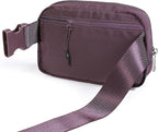 ODODOS Unisex Mini Belt Bag with Adjustable Strap Small Fanny Pack for Workout Running Traveling Hiking, Plum