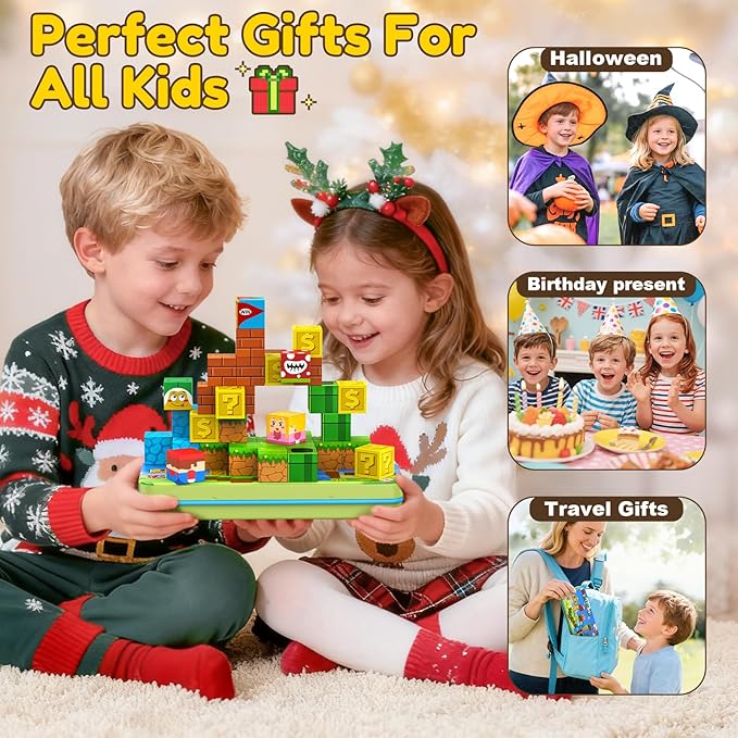 KAEILORU Magnetic Blocks Travel Toys for Kids Ages 4-8, 35 PCS Magnetic Cubes STEM Learning Set with Portable Iron Storage Box Construction Learning Toys for Toddlers Ages 3-5