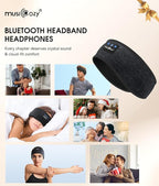 MUSICOZY Sleep Headphones Bluetooth 5.4 Headband, Wireless Earphones Music Sleep Earbuds Sleeping Eye Mask with HD Stereo Speakers for Workout Running Travel Yoga, Ideal Gifts for Men Women Mom Dad