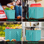 WISELIFE Reusable Grocery Bags [6 Pack],Large Grocery Tote Bag Water Resistant Shopping Bags Foldable Grocery Bag for Clothes,Shoes and Picnic,Green