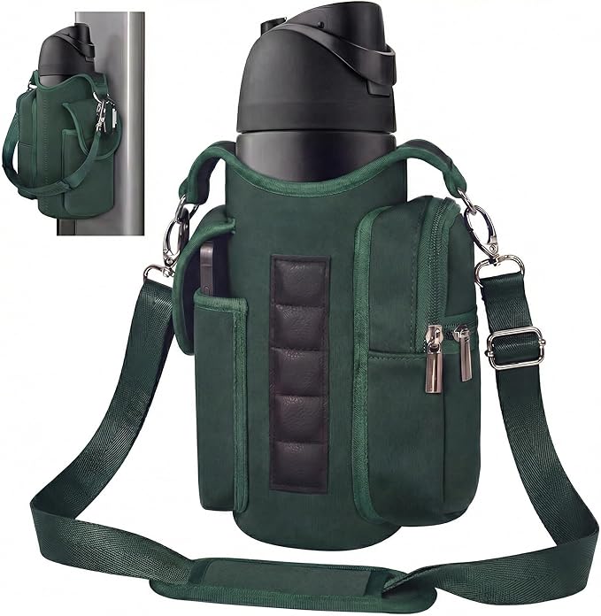 AUPET Magnetic Gym Bag for Men & Women, Small Gym Bag Organizer, Crossbody Magnets Gym Water Bottle Bag Holder Carrier Fits for 18-40oz Owala Yeti Hydro Flask, Workout Pouch for Phone, Keys & Wallet