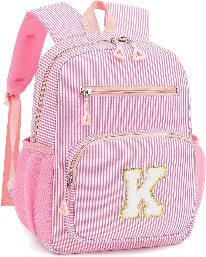Mini Toddler Backpack for Girls 2-4, Cute Personalized Preschool Kindergarten Backpack for Kids Birthday Gifts (Pink K)