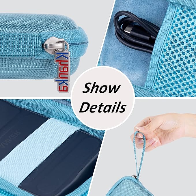 Khanka Hard Travel Case Replacement for Anker 621/622 / 633 Magnetic Battery (MagGo), 5000mAh 10000mAh Magnetic Wireless Portable Charger, Case Only (Blue)