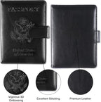 Sizobi Passport Holder for Travel, RFID Passport Cover Wallet for Women Men, Leather Passport Book Card Holder Case for International Travel Must Haves Accessories, Cruise Ship Essentials Gifts, Black
