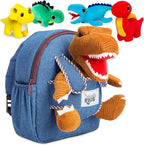 Toddler Dinosaur Backpack w Plush Dinosaur Toys for Kids 2-5, Gifts for 2-5 Year Old Boys, Girls