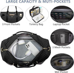 Women Weekender Travel Duffle Bag: Travel Duffel Overnight Bags with Shoe Compartment Large Carry on Tote with Toiletry Bag Weekend Traveling Yoga Gym Hospital Bag for Women with Wet Pocket Black