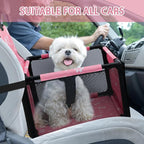 Dog Car Seat Foldable Dog Car Booster Seat Waterproof Breathable Oxford Travel Bag for Small to Medium Dogs, Puppies, and Pets-Pattern Pink-Upgrade