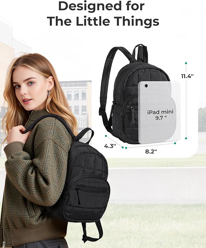 BAGSMART College Laptop Backpack, Mini Backpack for Women, Lightweight Small Backpack Purse, Bookbag for Work College, Water Resistant, Baby Pink