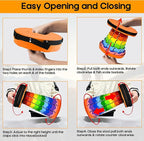 Upgraded Portable Folding Stool with Seat Cushion and Nylon Bag Adjustable Stool with 350lbs Load Capacity Collapsible Camping Stool for Adults Outdoor Travel, Fishing. (1, Orange Rainbow)