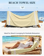 LANE LINEN Large Beach Towel, 2 Pack Turkish Beach Towels Set, Lightweight Towel for Adults, 39"x71" Oversized Pool Towels, Absorbent, Quick Dry, Durable Sand Proof Beach Towel - Yellow