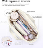 Puffer Tote Bag for Women, Lightweight Puffy Tote with Compartments, Shoulder Bag Crossbody Bags for Women Travel, Work, Gym