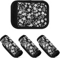4Pcs Luggage Handle Wrap Suitcase Identifier Handle Covers Tags Soft Travel Bags Luggage Handle Gripper Accessories for Airplane Flying White Flower