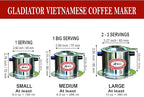 AMT 9.5 oz Coffee Maker, Phin Filter with Cork, 2-3 Servings, Screw Down Coffee Dripper for Vietnamese Style Coffee at Home or Office