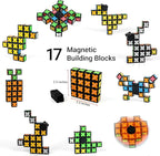 TOSY Magnet Fidget Spinner Glow - 16 Blocks, 3in1 Toy: Transformable Fidget Spinner, Infinity/Puzzle Cube, Easter Basket Stuffers Gift for Kids/Adults, Glowing STEM Sensory Stress Relief