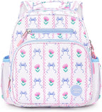 mibasies Toddler Backpack for Girls 2-4: Preschool Kindergarten Backpack - Cute Kids Backpacks for Girls - Bowknot Rose Sky Blue