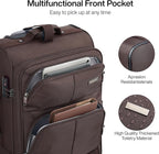 Hanke 24 inch Softside Expandable Luggage with Spinner Wheels, Medium Size Suitcase Checked Luggage Travel Luggage Rolling Suitcase,Coffee
