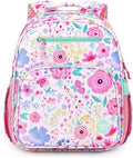 mibasies Kids Backpack for Girls: Girls Backpack 5-8 - Kindergarten Elementary School Bookbag for Girl - Flower Pink Turquoise