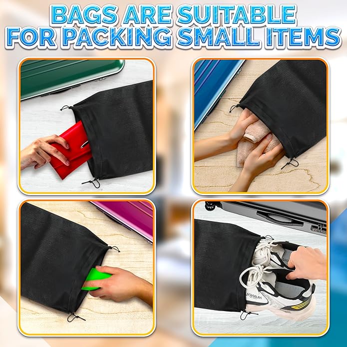 10 Pcs Travel Shoe Bags for Packing in Suitcase – 15.75” x 11.80” Lightweight Breathable Drawstring Shoe Bags for Storage – Dust-Proof Organizer for Sneakers, Heels, Sandals, Gym and Dance Shoes